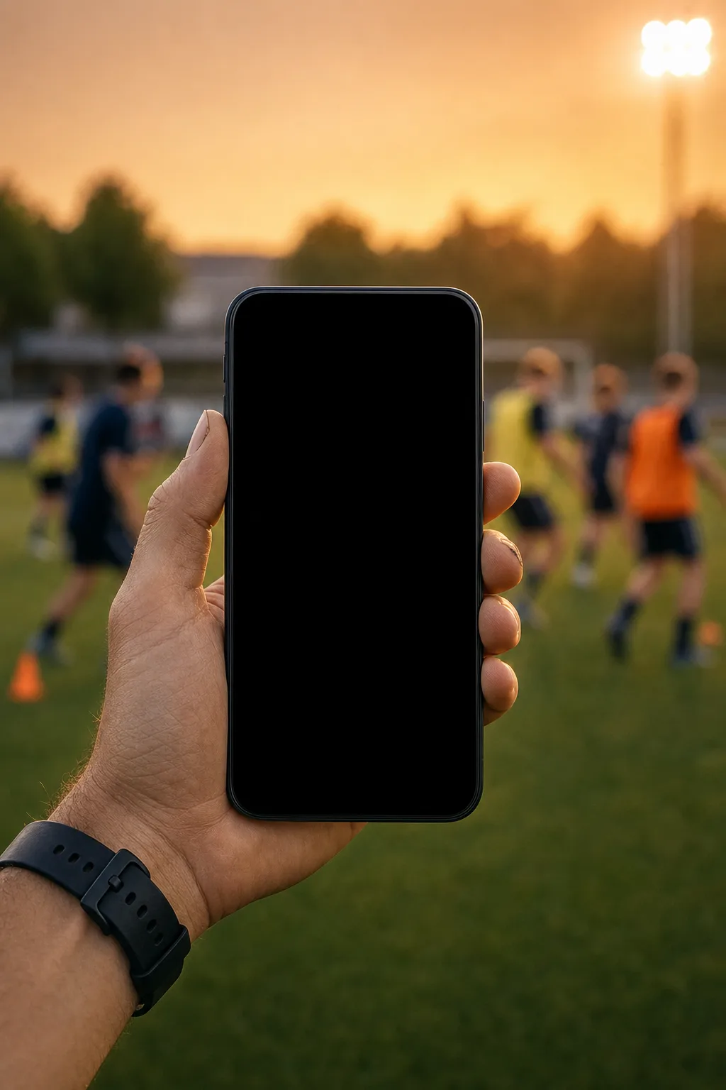 Amateurverein Sportplatz im Abendlicht